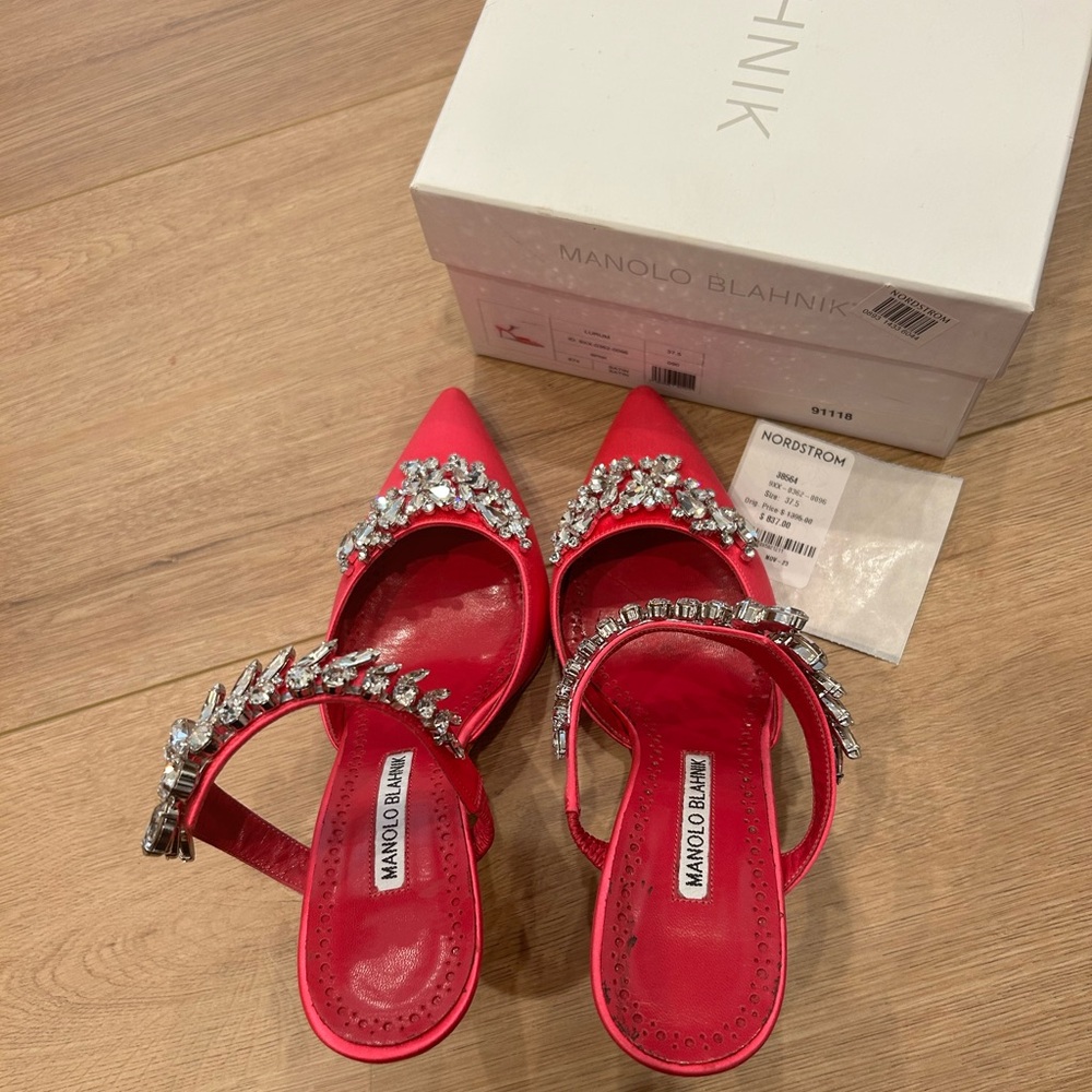 Manolo Blahnik Crystal Embellished Heels
